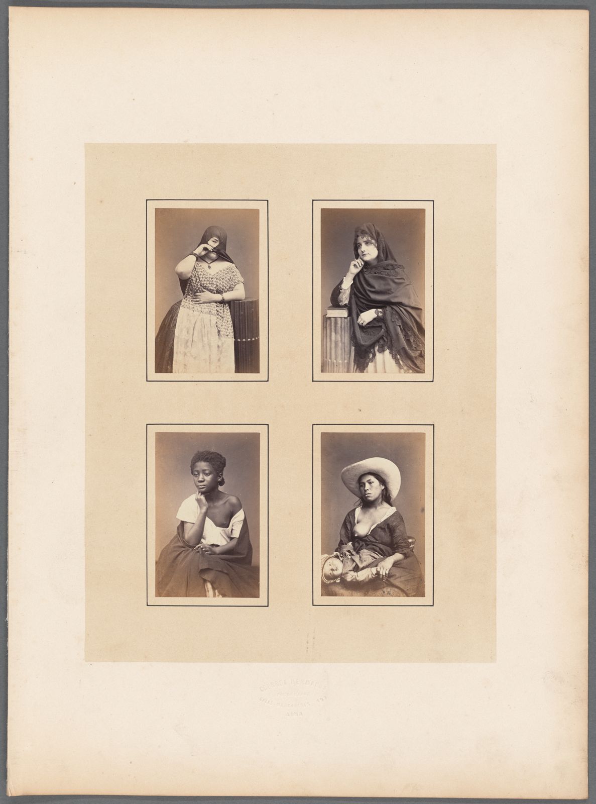 Studio portraits of unidentified Peruvian women.